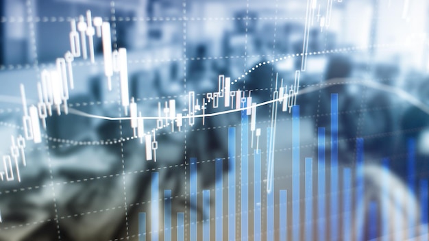 Comercio de divisas Concepto de inversión del mercado financiero en el fondo del centro de negocios