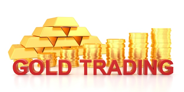 Comercio de oro para el banner del sitio web.