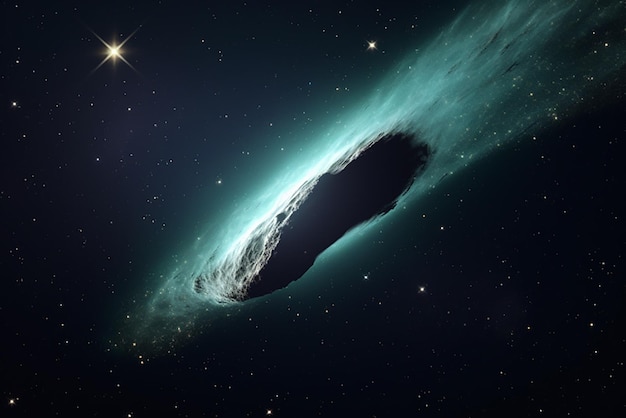 Cometa asteroide meteorito que cae en el universo