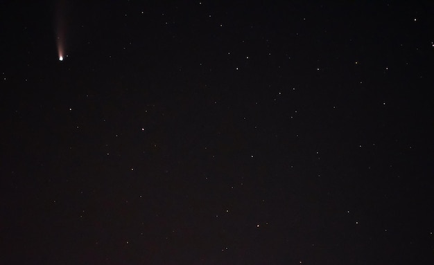 Cometa Neowise en el cielo estrellado negro