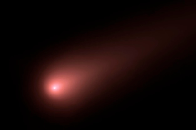 Cometa vermelho no céu noturno. Elementos desta imagem fornecidos pela NASA.