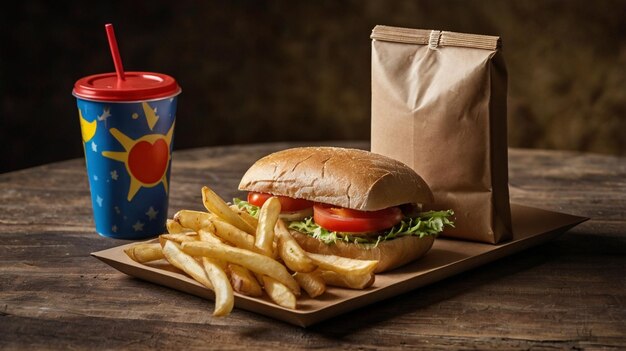 Comfort Combo Nuggets crujientes se encuentran con verduras coloridas una comida para llevar familiar favorita IA generativa