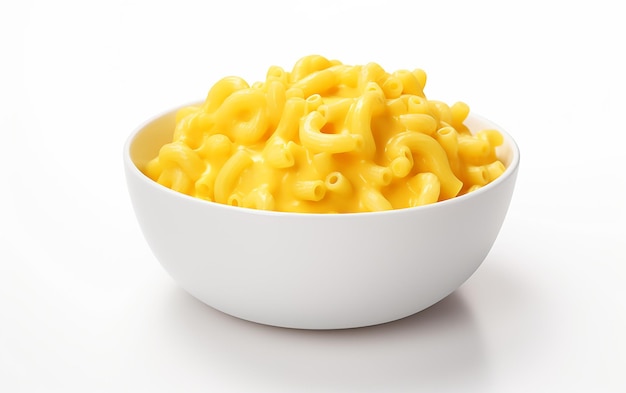 Comfort Food Delight Macaroni y queso en un cuenco sobre un fondo transparente blanco PNG PSD