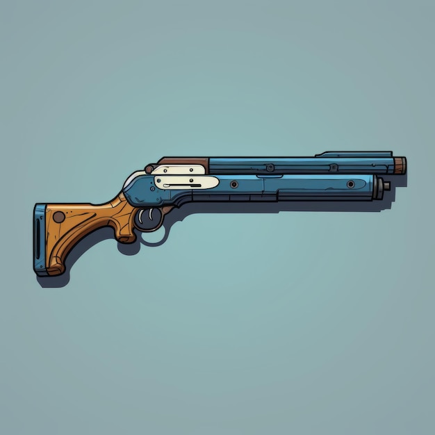 Comic Art Shotgun Diseño Steampunk azul y blanco