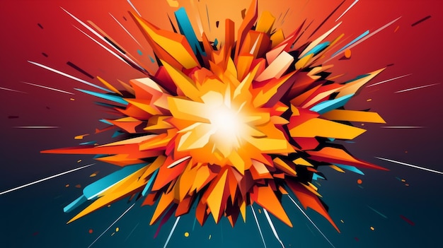 Comic Boom Explosion Cloud Arte 3D para um pop colorido de dinamismo visual