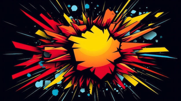 Foto comic boom explosion cloud obra de arte para un pop colorido de dinamismo visual cómic antiguo