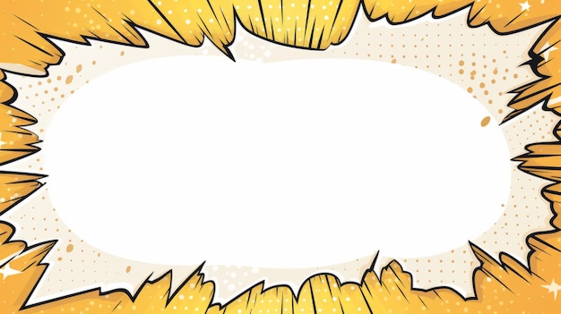 Comic-Bubble-Raum mit Sonne im Rahmen Vektorillustration