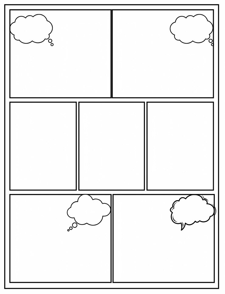 Foto comic-panel-layout mit sprachblasen