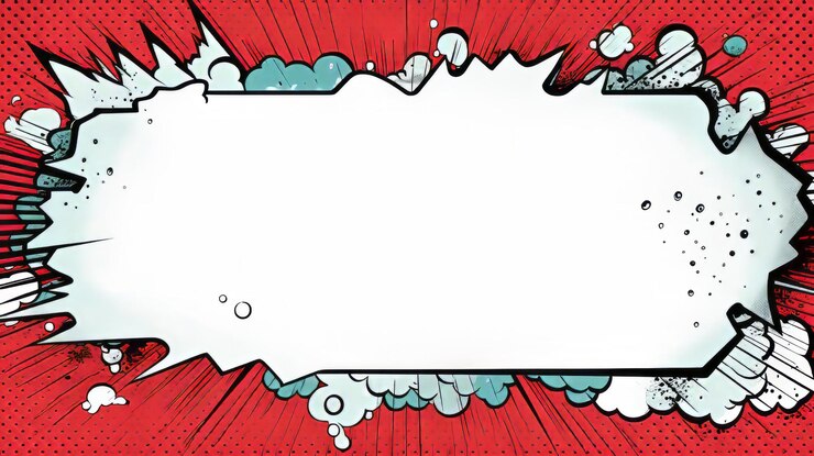 Foto comicbuchrahmen mit comicbuch-text