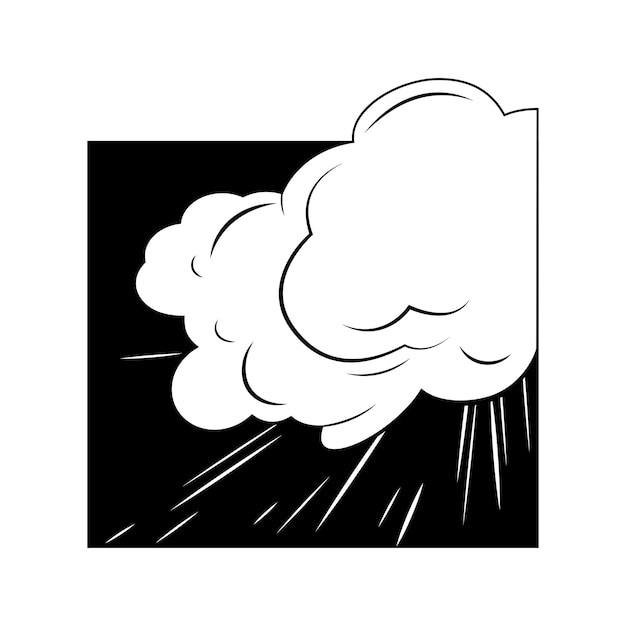 Comics Cloud of Black Line Set Diese auffallende Cartoon-Aufgabe einer stürmischen Wolke, die