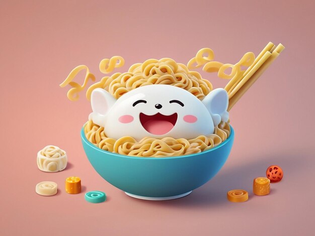 comida aislada icono 3d personaje de dibujos animados lindo