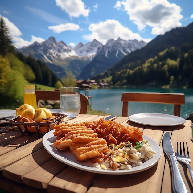 comida al aire libre con fines publicitarios