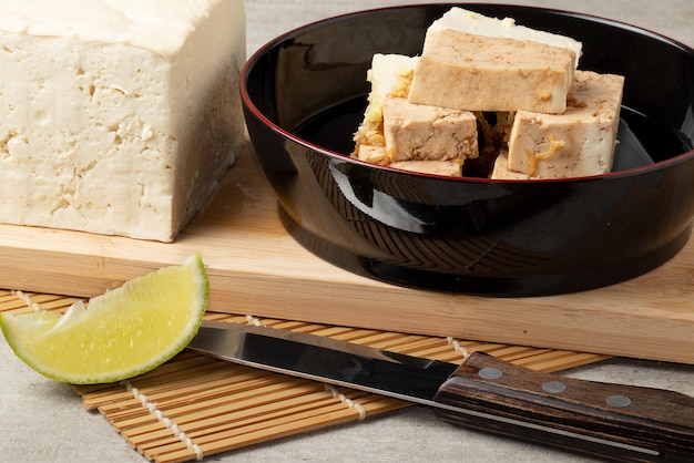 Comida asiática conhecida como tofu