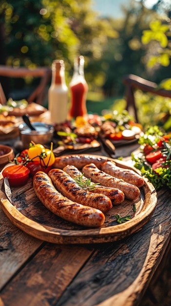 Foto comida de barbacoa de carbón en la mesa