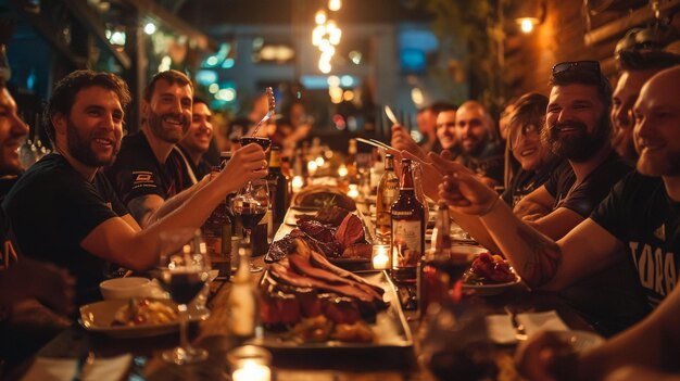 comida y bebida en la mesa para la fiesta