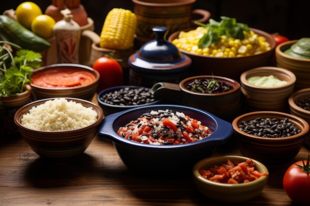 Foto comida brasileira cuscuz cuscuz farofa de mandioca