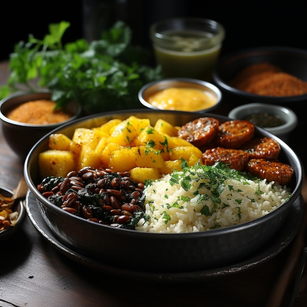 Comida brasileira cuzcuz cuscuz farofa de mandioca