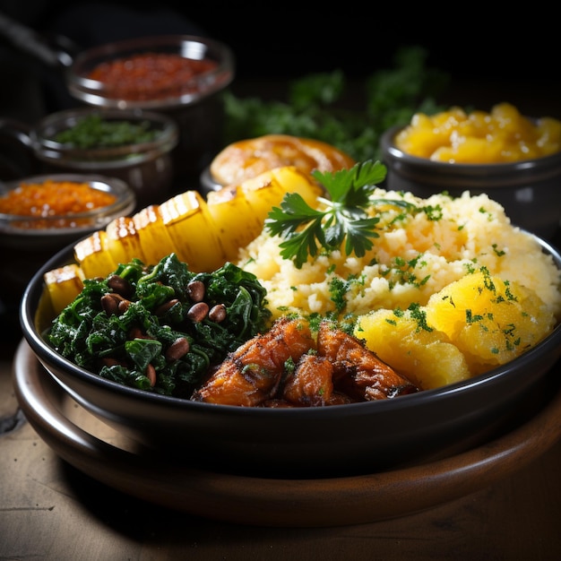 Comida brasileña cuzcuz cous cous mandioca farofa