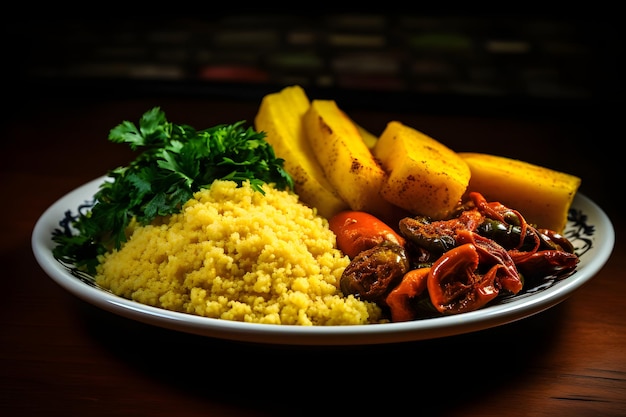 comida brasileña cuzcuz y cous cous con yuca farofa