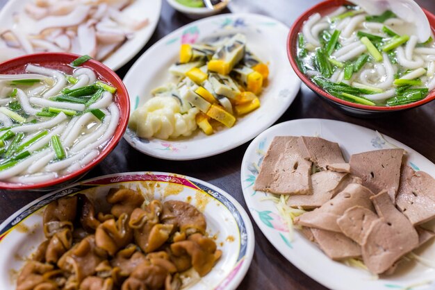 Comida callejera local en Taiwán