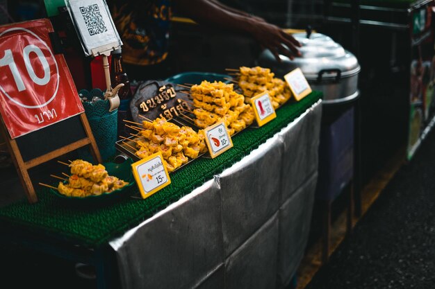 Foto comida callejera en el mercado