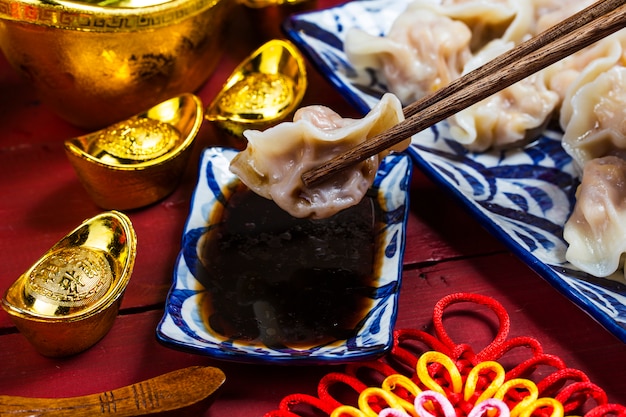 Comida china de año nuevo Jiaozi