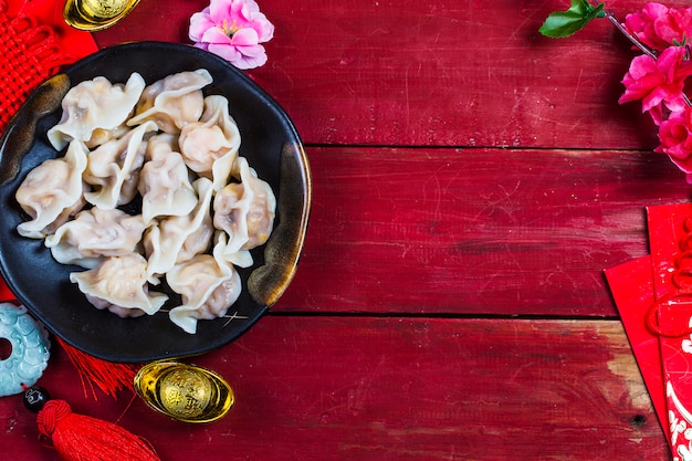 Comida china de año nuevo Jiaozi