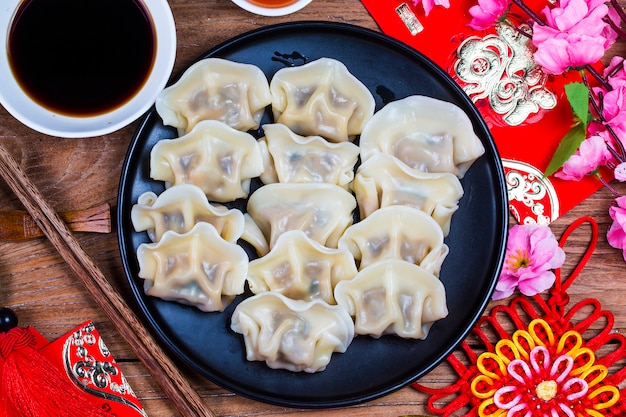 Comida china de año nuevo Jiaozi