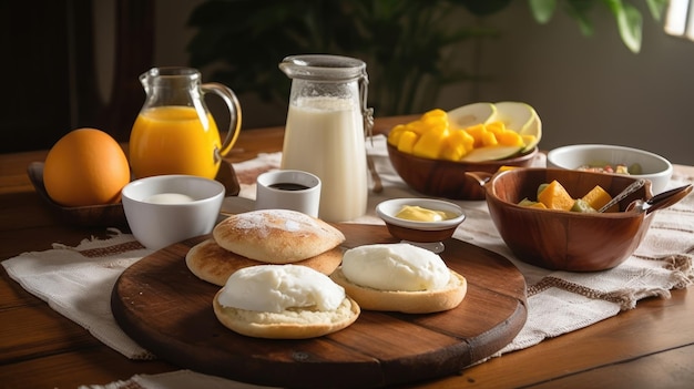 Comida colombiana una fotografía de un desayuno tradicional colombiano