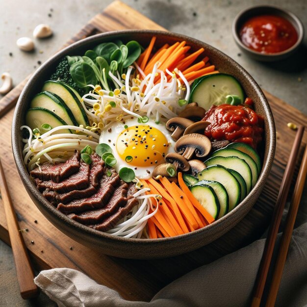 comida coreana bibimbap