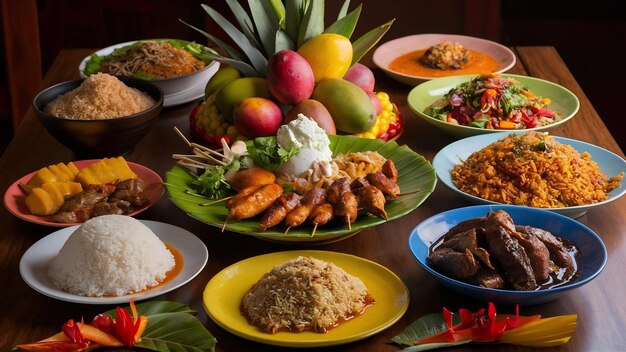 Foto comida culinaria tradicional de indonesia