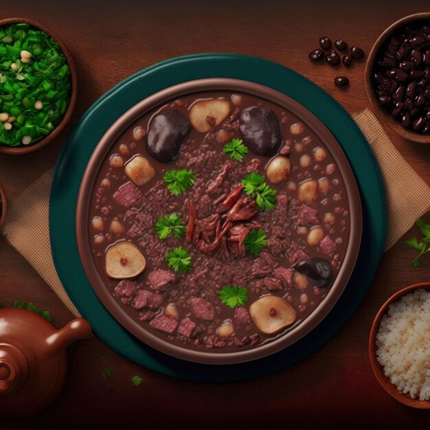 Foto comida de feijoada brasileira