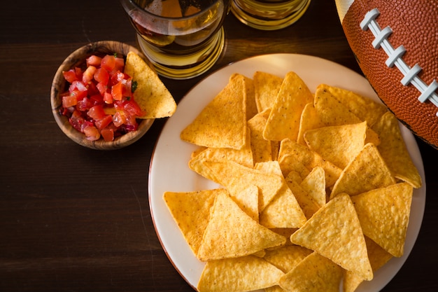 Comida de festa de futebol, dia do Super Bowl