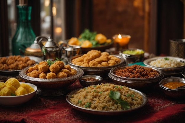 Comida de Ramadão Iftar Eid Mubarak e culinária islâmica ar c