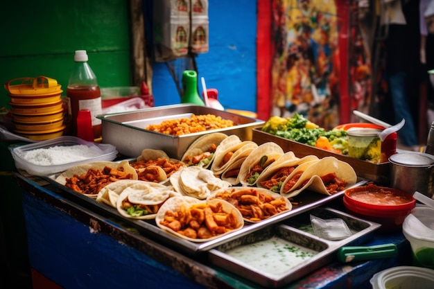 Comida de rua mexicana deliciosa