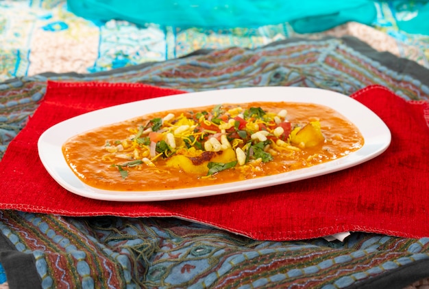 Comida de rua popular indiano Ragda Pattice