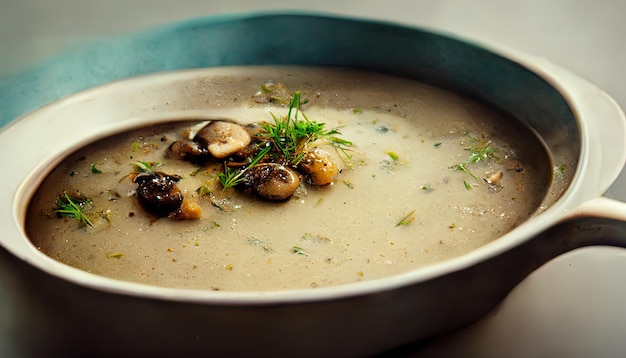 Comida deliciosa de sopa de cogumelos