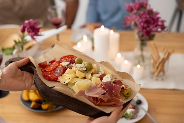 Foto comida deliciosa no jantar.