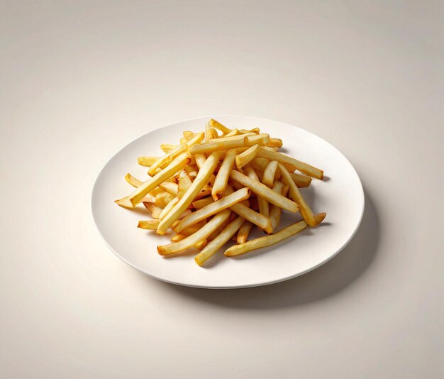 comida deliciosa en un restaurante que anuncia un plato de papas fritas