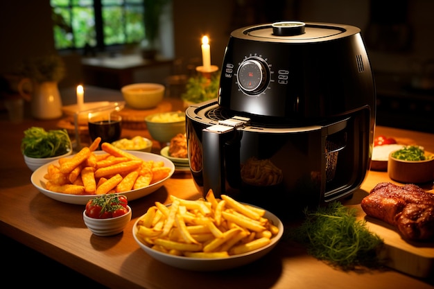 comida deliciosa y saludable en la cocina moderna