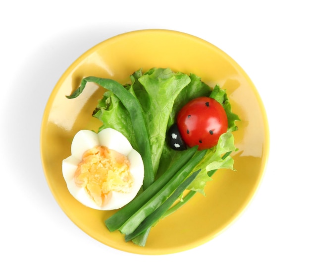 Comida divertida para crianças isoladas em branco