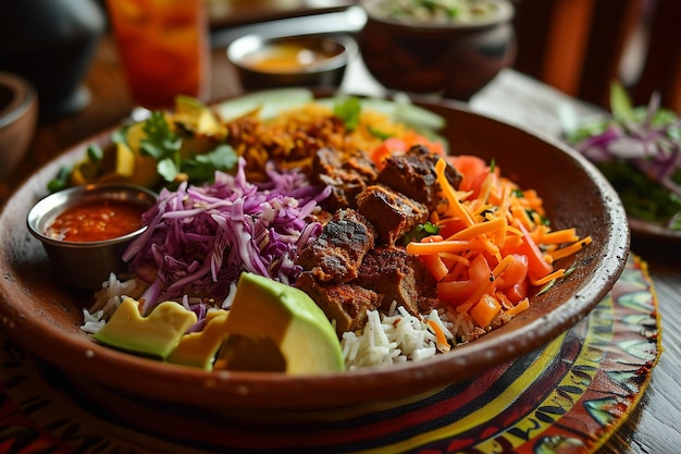 Comida em restaurante árabe