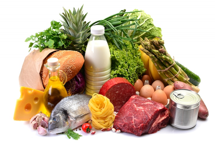 Foto comida em um branco