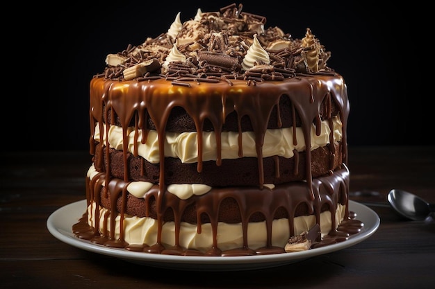 La comida de fondo del pastel de cumpleaños de chocolate 198jpg