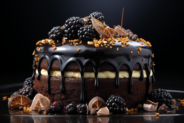 La comida de fondo del pastel de cumpleaños de chocolate 251jpg