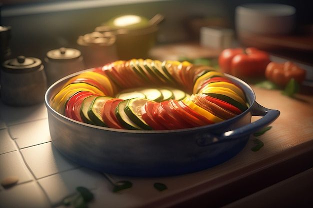 Comida fresca ratatouille Generar Ai