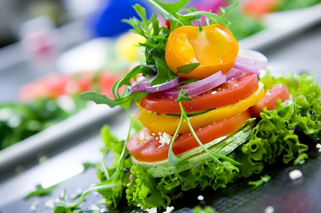 Comida gourmet de restaurante exótico.