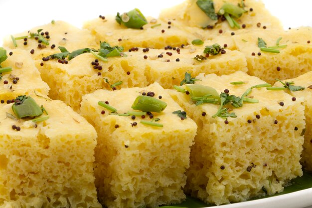 Comida de Gujrati Khaman Dhokla