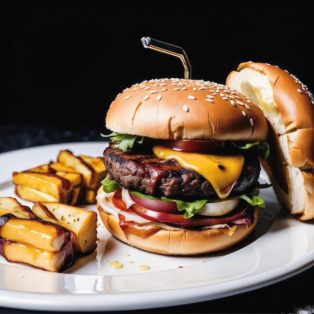 Comida de hamburguesa de carne