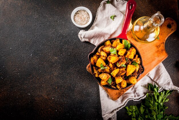 Comida indiana, batatas de bombaim